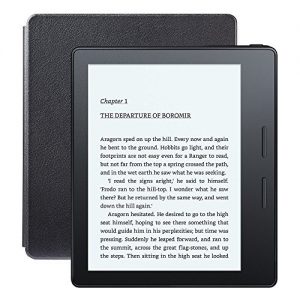 Kindle Oasis E-reader with Leather Charging Cover - Black, 6" High-Resolution Display (300 ppi), Wi-Fi - Includes Special Offers